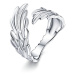 Masivní prsten ze stříbra křídla