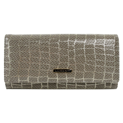 Prostorná kožená peněženka Cosimo se vzorem hadí kůže, šedá Lorenti