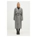 Trench kabát JW Anderson Longline Trench Coat dámský, šedá barva, přechodný, oversize, CO0310.PG