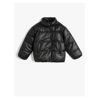 Koton Inflatable Coat Standing Neck Zippered, Pocket Detailed With Buttons.