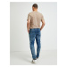 Modré pánské slim fit džíny s vyšisovaným efektem Diesel Krooley