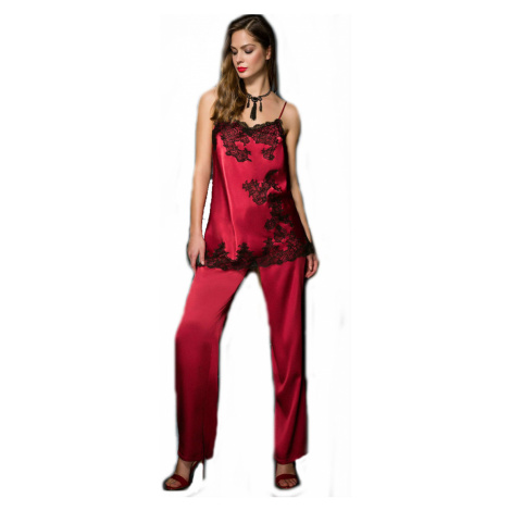 Dámské saténové pyžamo Coemi 181833 | červená