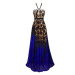 luxusní tygrované modré společenské plesové šaty Exotica