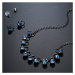 Victoria Filippi Souprava náhrdelníku a náušnic Swarovski Elements Salvia SET0263 Tmavě modrá 44