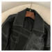 Oversize kožená bunda s límečkem a prošíváním
