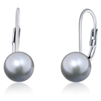 JVD Stříbrné náušnice s pravými šedými perlami SVLE0476XD2P6 0,7 cm