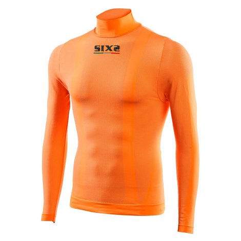 SIX2 Cyklistické triko s dlouhým rukávem - TS3 C - oranžová