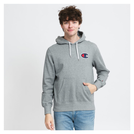 Champion Satin C Logo Cotton Terry Hoodie melange šedá