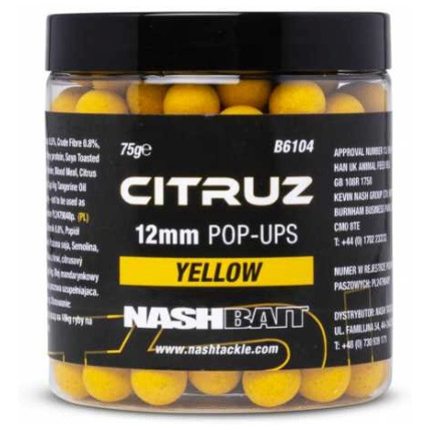 Nash plovoucí boilies citruz pop ups yellow 75 g - 12 mm