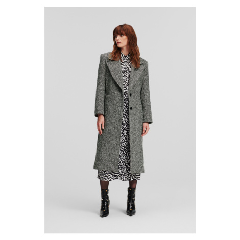 Kabát karl lagerfeld herringbone coat black/white