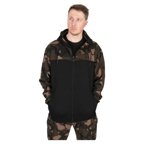 Fox Fishing Mikina LW Black/Camo Split Zip Hoody