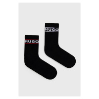 Ponožky HUGO dámské, černá barva, 50469276