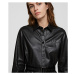Šaty karl lagerfeld faux leather shirt dress černá