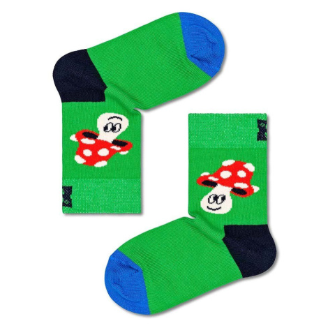Dětské ponožky Happy Socks Mushroom zelená barva