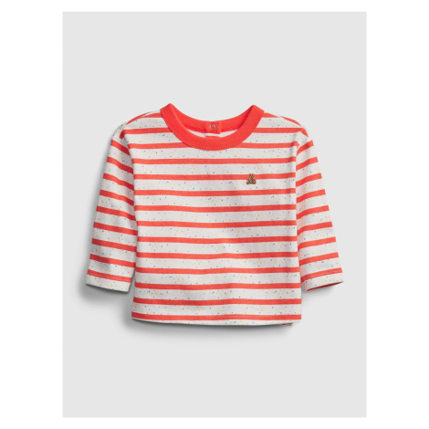 Červené klučičí baby tričko nep stripe ls top GAP