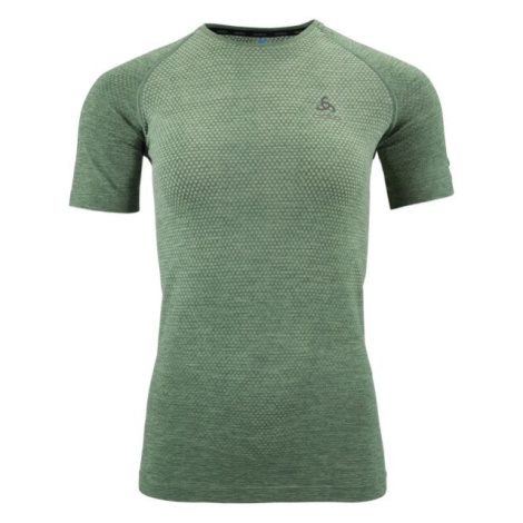Odlo W CREW NECK S/S ESSENTIAL SEAMLESS Dámské běžecké tričko, zelená, velikost