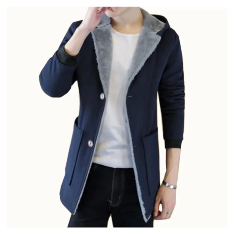 Zimní pánský kabát s kapucí – zateplený vlněný trench coat