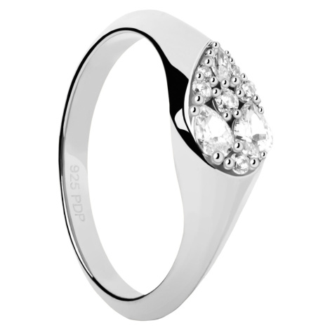 PDPAOLA Půvabný stříbrný prsten se zirkony Vanilla AN02-A51
