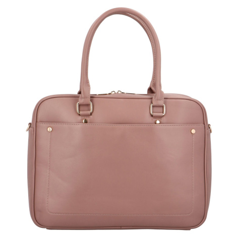 Stylová dámská koženková pracovní taška Perla, růžová Diana & Co