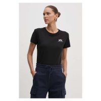 Bavlněné tričko Alpha Industries Basic černá barva, 196054.03-black