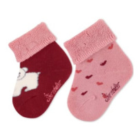 Sterntaler Dětské ponožky dvojité balení Elia tmavě červené