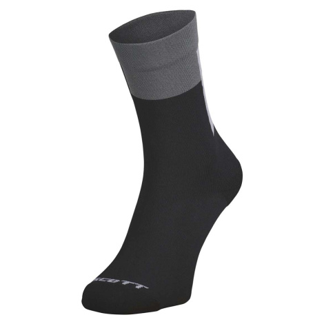 SCOTT Cyklistické ponožky klasické - BLOCK STRIPE CREW - šedá/černá