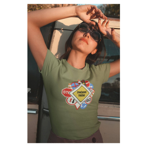 Dámské tričko Značkové tričko Barva: Svetlá khaki