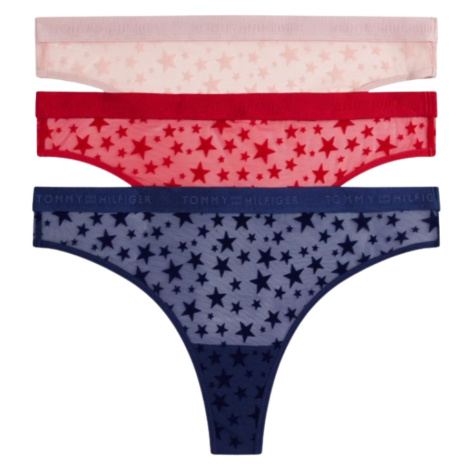 Dámská tanga Tommy Hilfiger UW06135 3 ks VÁNOCE | červená