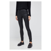 Kalhoty Pepe Jeans dámské, černá barva, přiléhavé, high waist