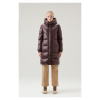 Bunda woolrich aliquippa long puffer jacket hnědá