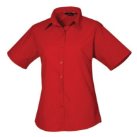 Premier Workwear Dámská košile s krátkým rukávem PR302 Red -ca. Pantone 200