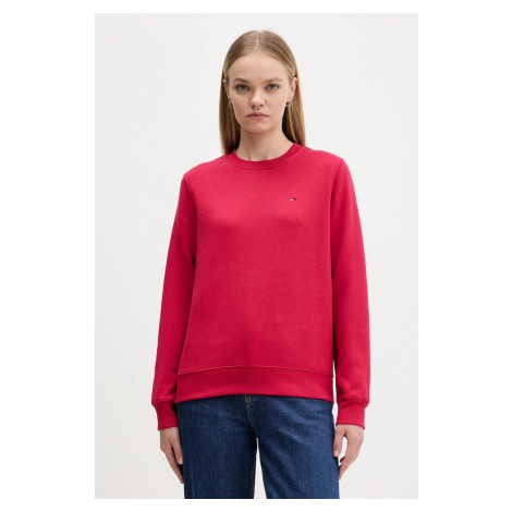 Mikina Tommy Jeans dámská, tyrkysová barva, hladká, DW0DW19959 Tommy Hilfiger