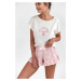 Růžovo-smetanový pyžamový set Keyla
