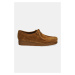 Semišové polobotky Clarks Originals Wallabee dámské, hnědá barva, na plochém podpatku, 26168668