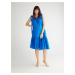 Reserved - Bavlněné šaty s volánovým lemem - Modrá