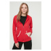 Trendyol Red Hooded Basic Thin Knitted Sweatshirt