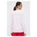 Bavlněné tričko s dlouhým rukávem adidas růžová barva
