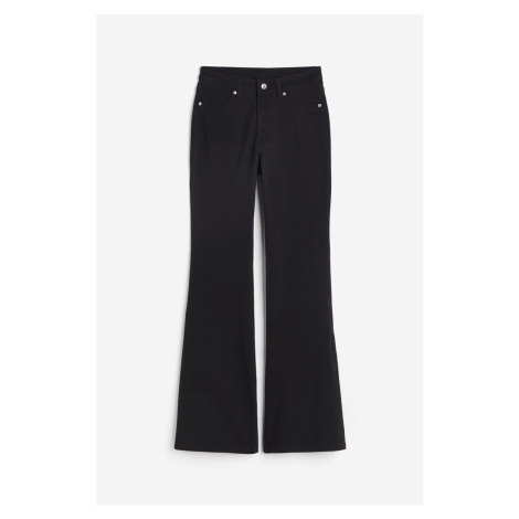 H & M - Keprové kalhoty Flared - černá H&M