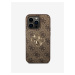 Guess PU 4G Metal Logo Zadní Kryt pro iPhone 15 Pro Max Brown