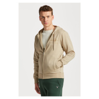 MIKINA GANT REG TONAL SHIELD FULL ZIP HOODIE hnědá