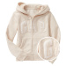 Béžová holčičí mikina GAP Logo zip hoodie in fleece
