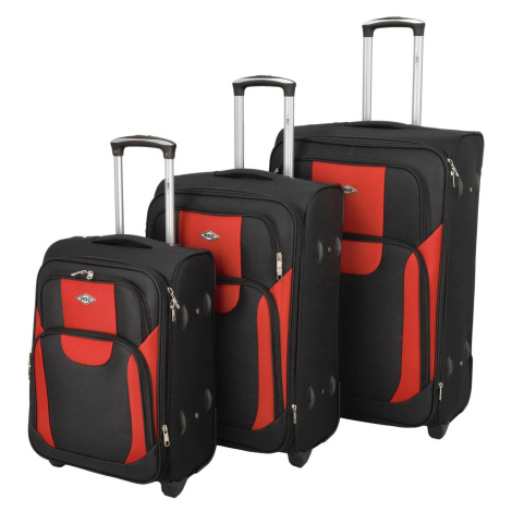 Cestovní kufr Afrika SADA, černá-červená RGL