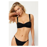 Trendyol Black Bralette Drawstring Bikini Top