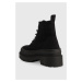 Farmářky Tommy Jeans Foxing Boot dámské, černá barva, na platformě