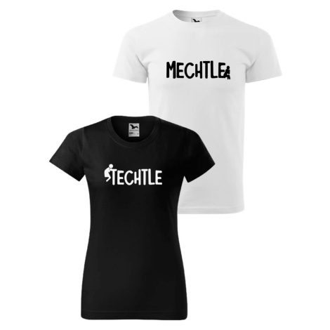 DOBRÝ TRIKO Párová trička s potiskem Techtle mechtle Barva: Bílé pánské + Černé dámské tričko