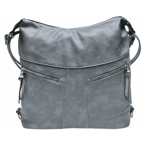 Velký středně šedý kabelko-batoh z eko kůže Crissie Tapple