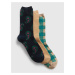 Sada tří párů dámských vzorovaných ponožek v béžové a zelené barvě GAP
