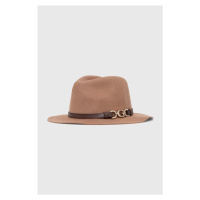 Vlněný klobouk Guess DAGAN hnědá barva, vlněný, AW5067 WOL01