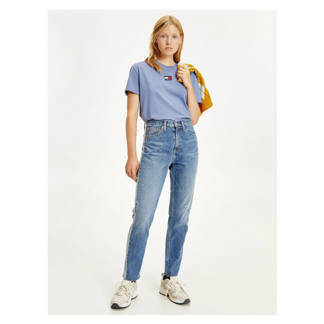 Modré dámské slim fit džíny s vyšisovaným efektem Tommy Jeans - Dámské Tommy Hilfiger