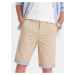 Men's chinos shorts with denim trim - sand V10 W421